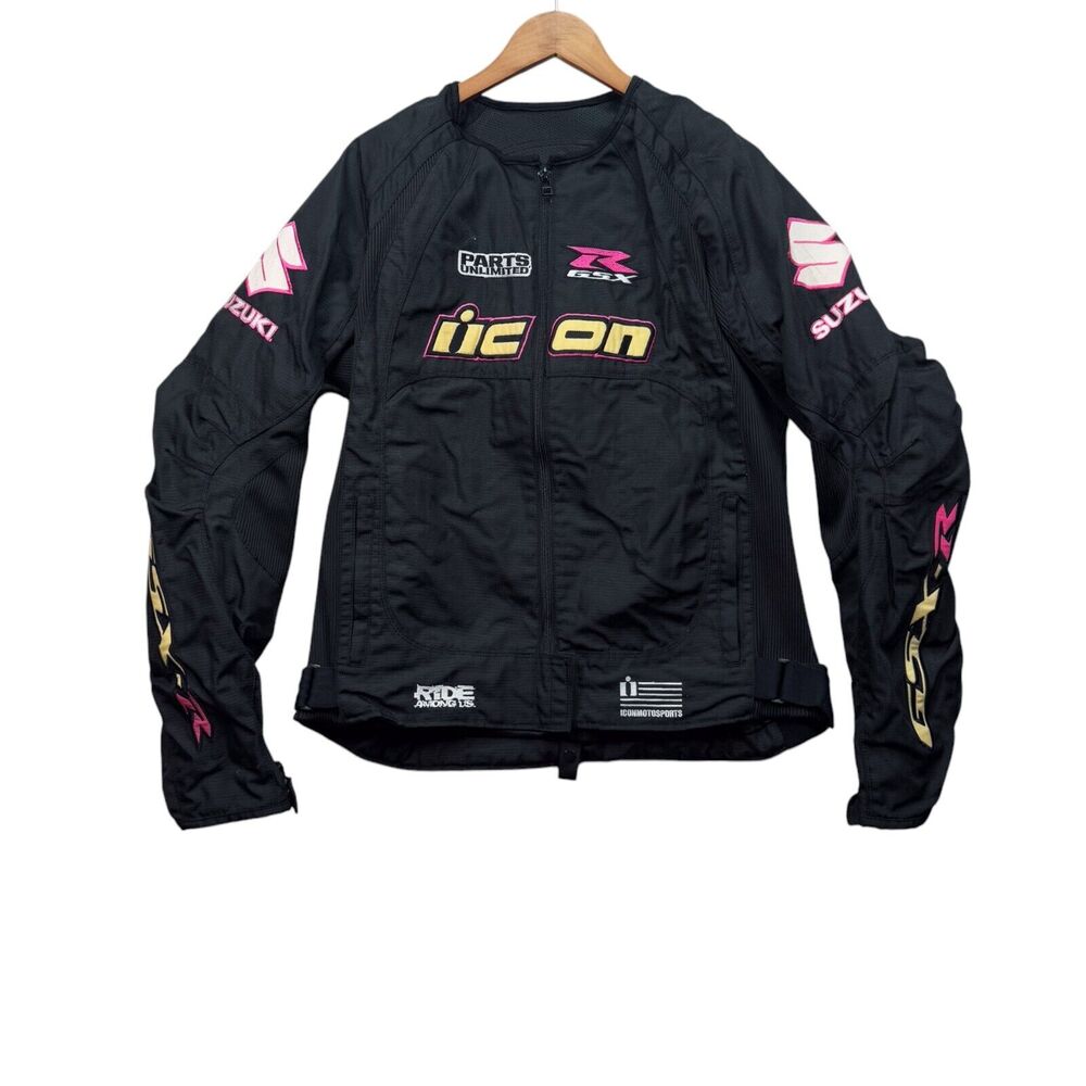 ICON Team Merc 3 Padded Motorcycle Jacket 2XL 40" Chest Women's Bike Pink